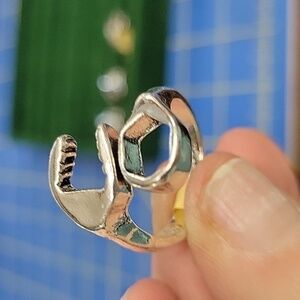Wrench Silver Tone Ring Size 9